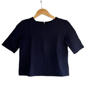 Theory Hesha top, short sleeve waffle texture exposed zipper excellent condition